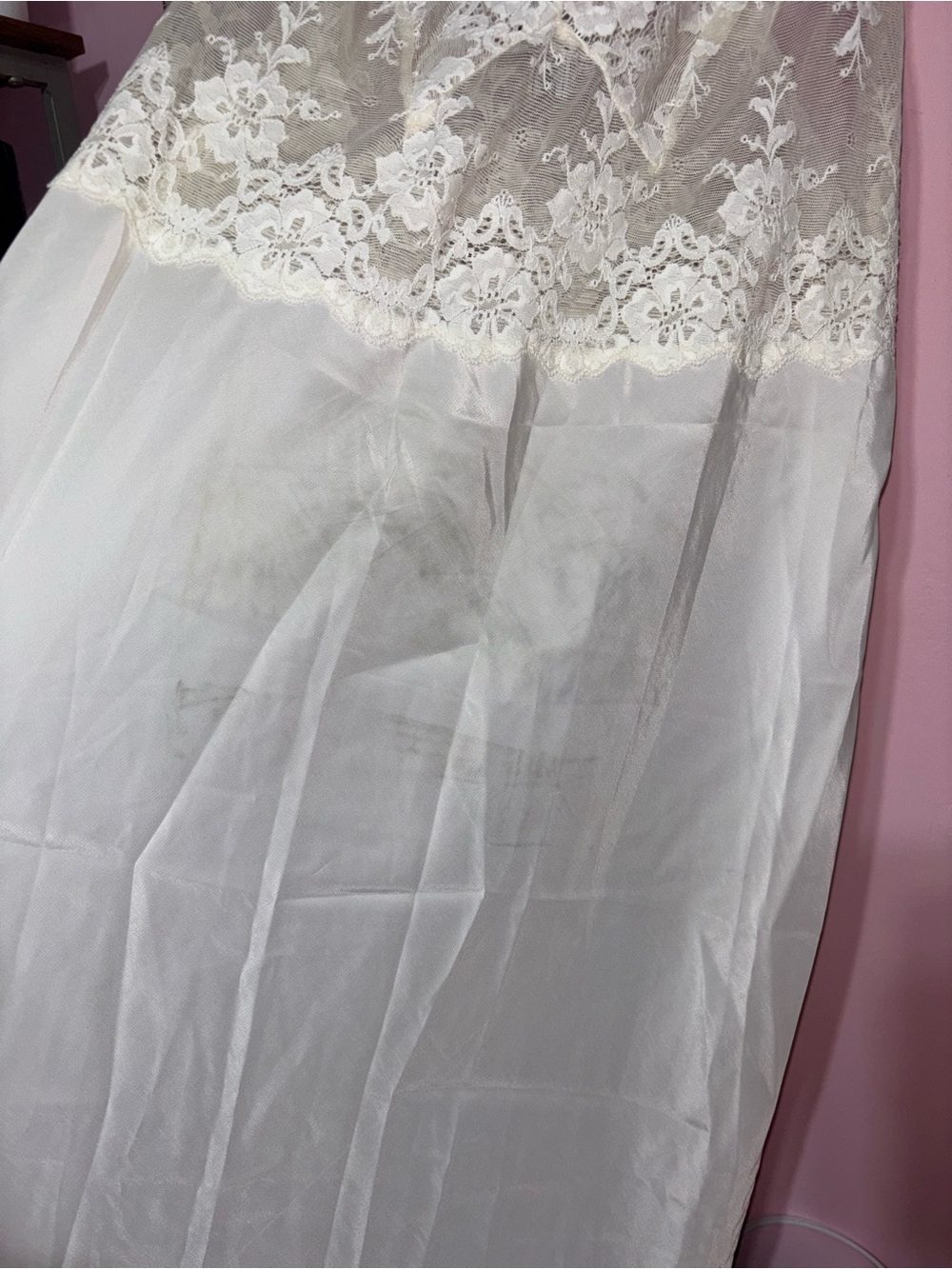 Vintage 90s Christian Dior Saks Fifth Avenue satin and lace slip dress nightie - Picture 9 of 13